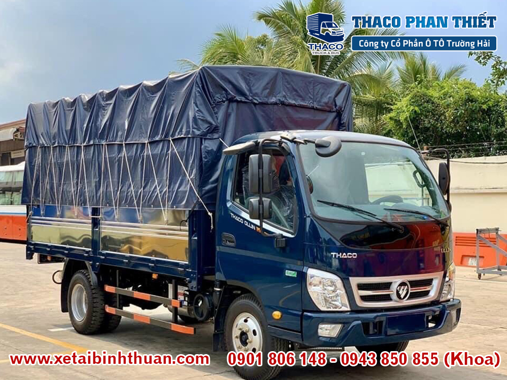 Xe tải Thaco Ollin 350 thùng bạt (đã phủ bạt ) tải trọng 2.15 tấn euro 4
